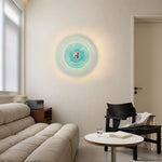 lampes murales modernes verre ondulé orange bleu turquoise blanc minimaliste chambre entrée