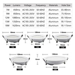 spots led encastrables 7w 9w 12w 15w 18w blanc argent clips modernes