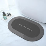 tapis douche moderne adhésif antidérapant absorbant confortable salle bain gris foncé