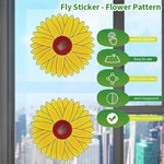 sticker adhésif anti mouches fleurs moderne blanc rouge jaune semi transparent maison deco
