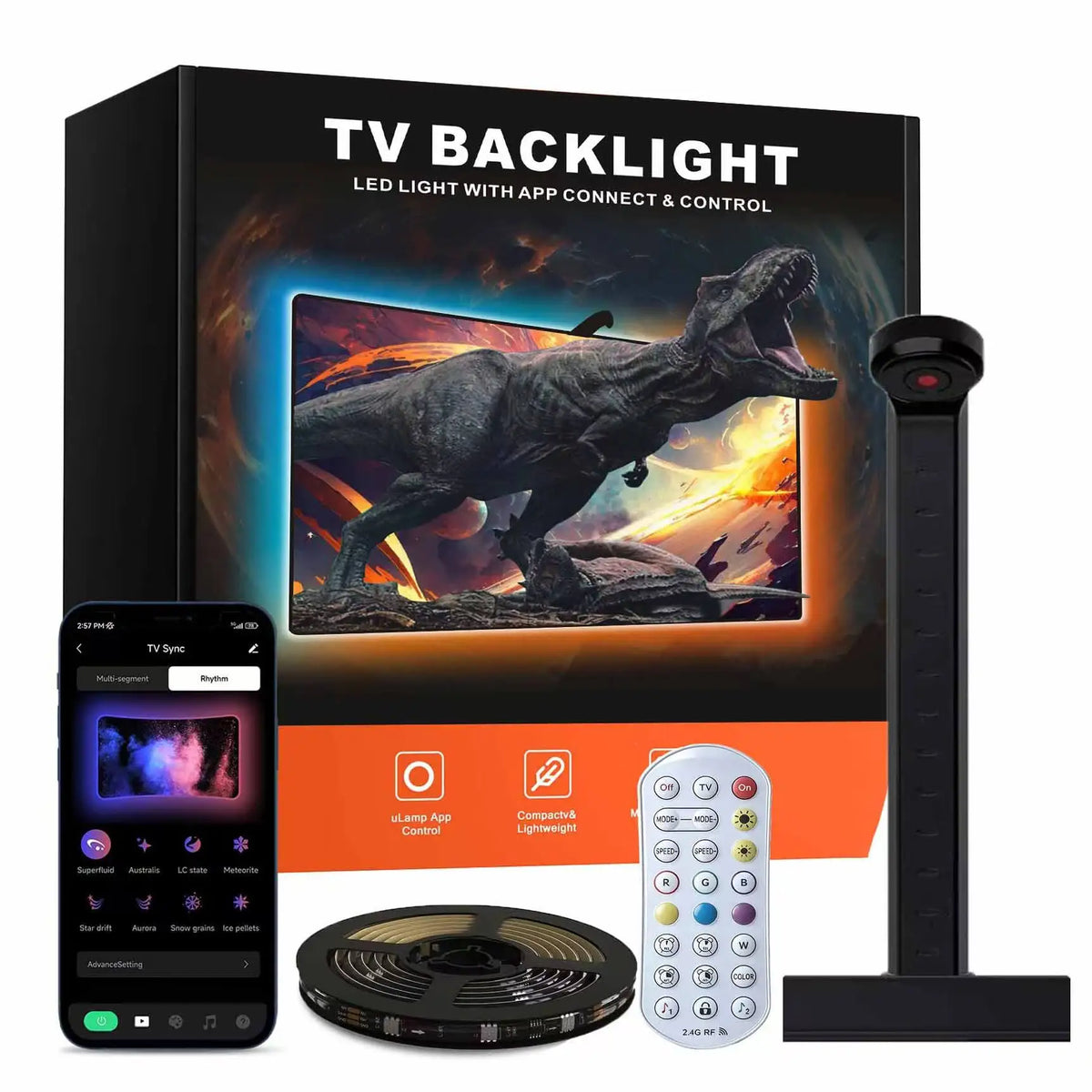 bande led rgbic 5m couleur noire télécommande application synchronisation moderne clips