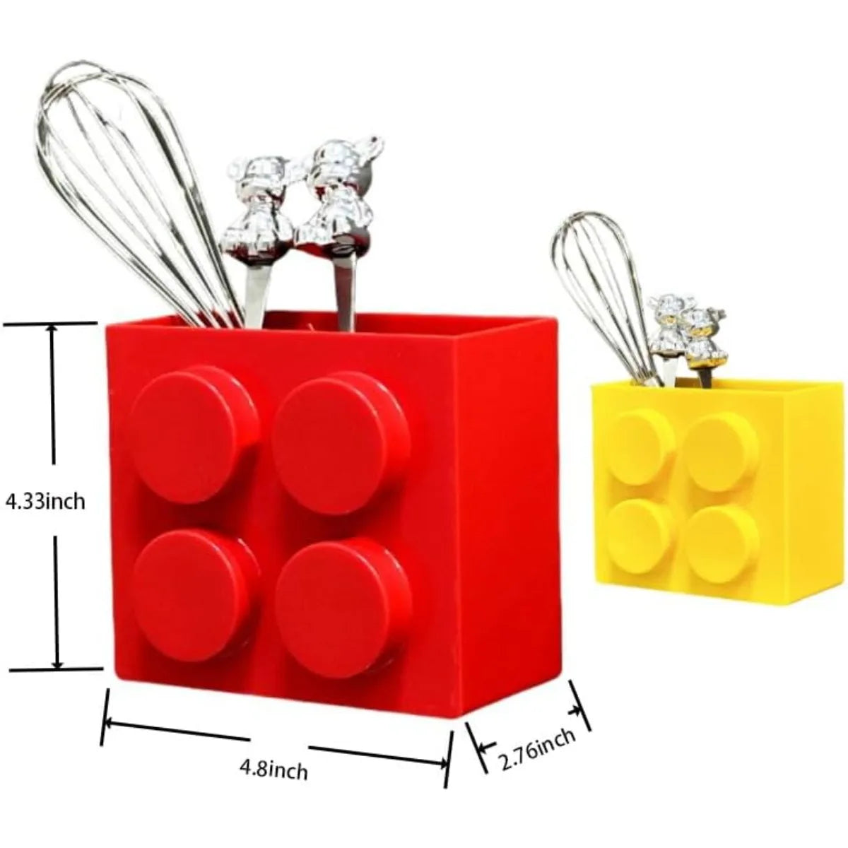 boîte rangement aimants murale cuillères boutons lego rouge bleu moderne ludique respectueux environnement