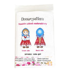 kit broderie motifs russes traditionnels fils coton carton grille taille peluche blanche plié plastique