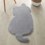 tapis acrylique doux motif chat gris noir rose beige moderne