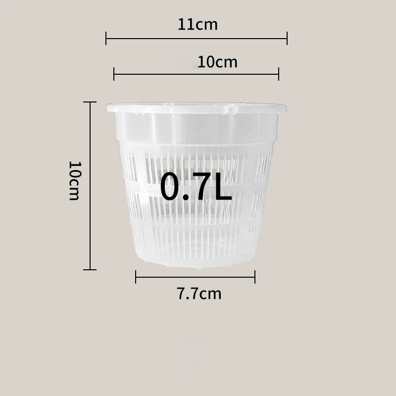 pots plantes plastique blanc translucide grille ajourée minimaliste fleur intérieur phalaenopsis orchidée mousse contrôle