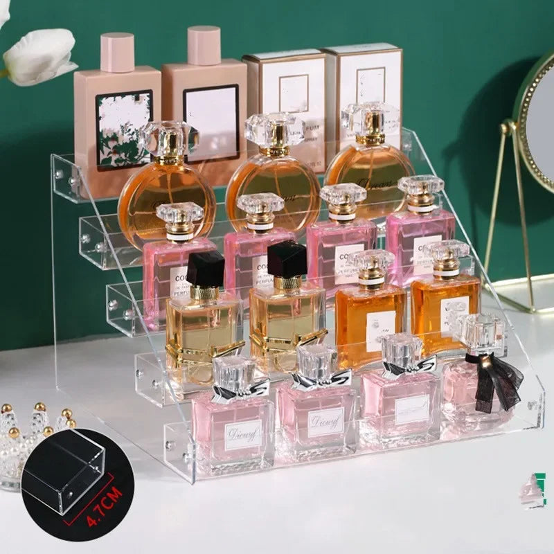 présentoirs cosmétiques transparents étagères réutilisables moderne supports vis fixés minimalistes