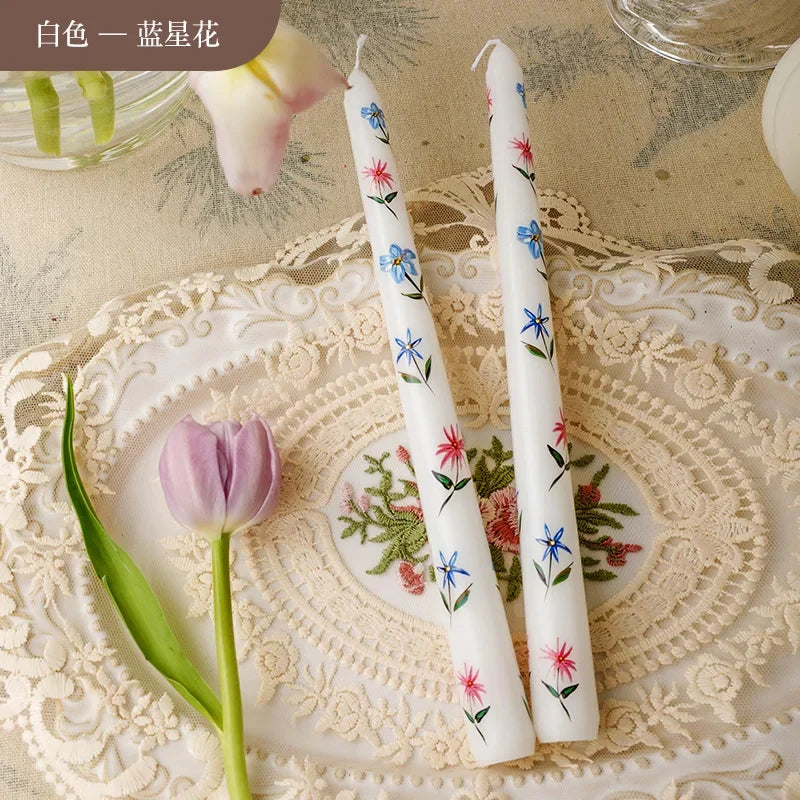 bougies parfumées aromathérapie cire soja fleurs classiques romantiques variées couleurs blanc rose bleu violet
