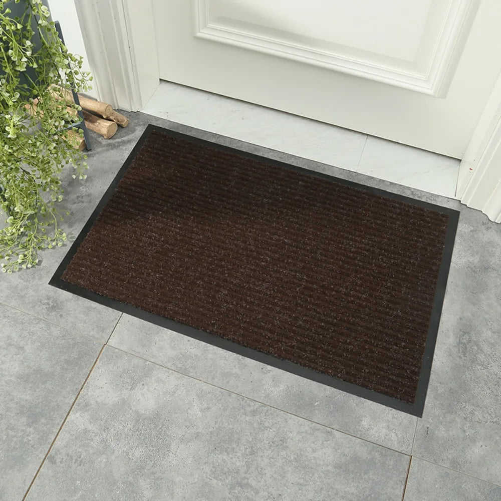 tapis sol antidérapant gris marron noir texturé stries verticales moderne minimaliste PVC non slip