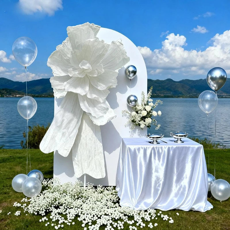 fleurs décoratives papier rose mariage extérieures romantiques semi transparentes 100cm