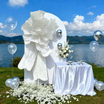 fleurs décoratives papier rose mariage extérieures romantiques semi transparentes 100cm