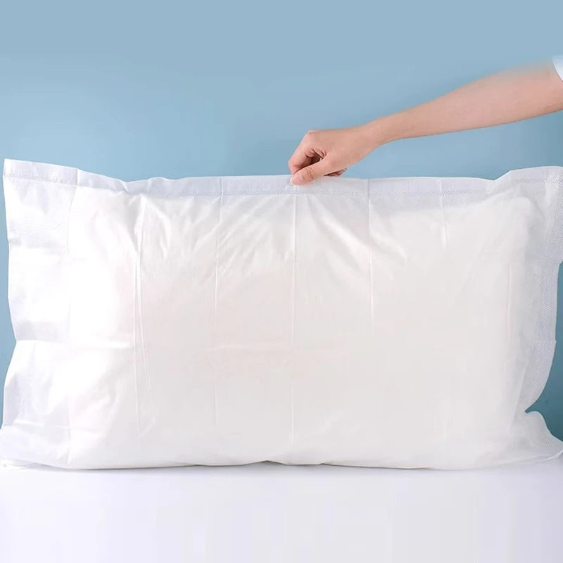coussin blanc texture tissée classique usage unique 100 polyester portable hygiénique voyage dormir lit