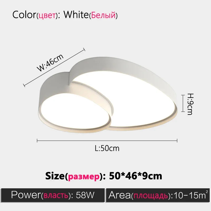 plafonnier led moderne minimaliste abstrait blanc noir doré chambre salon decoration