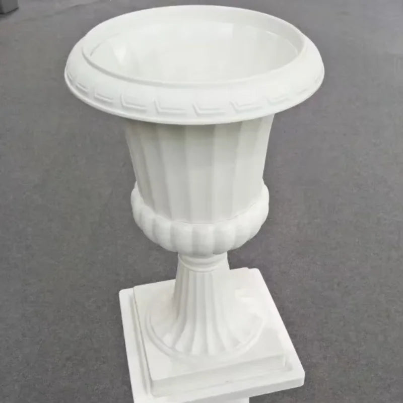 cache pot blanc classique opacité plastique intérieur extérieur balcon jardin table