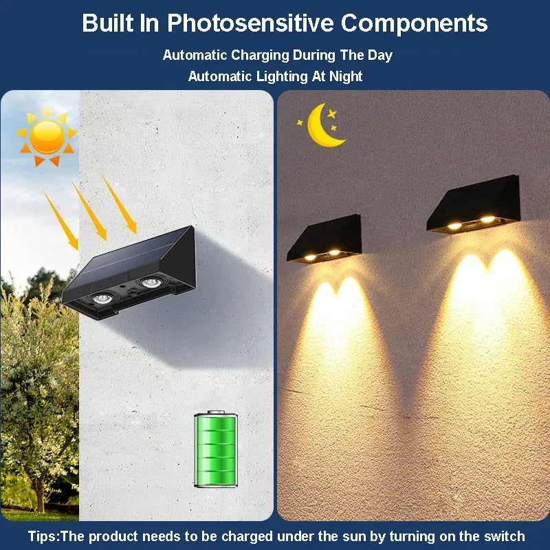 lampe murale solaire contemporaine éclairage extérieur led miroir