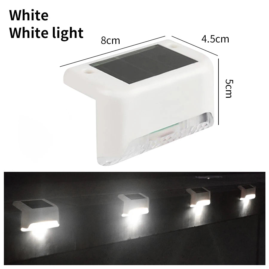 éclairage solaire moderne escalier autoinstallation led panneau solaire adhésif noir blanc lumineux minimaliste