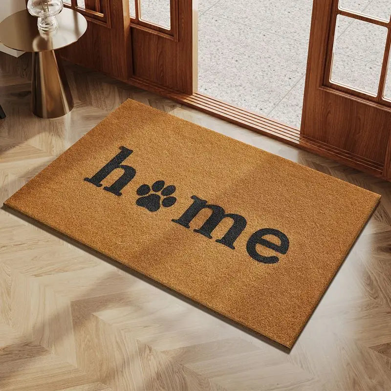 tapis d'entrée beige clair fibre coco naturelle antidérapant moderne porche maison extérieur décoratif