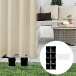 rideaux exterieur sacs noirs filtres blancs pinces linge accessoires pergola decorationextérieur opaquesemitransparent