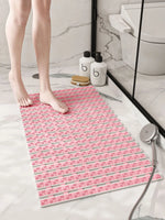 tapis bain moderne rose gris bleu beige blanc rectangles géométriques relief salle bain