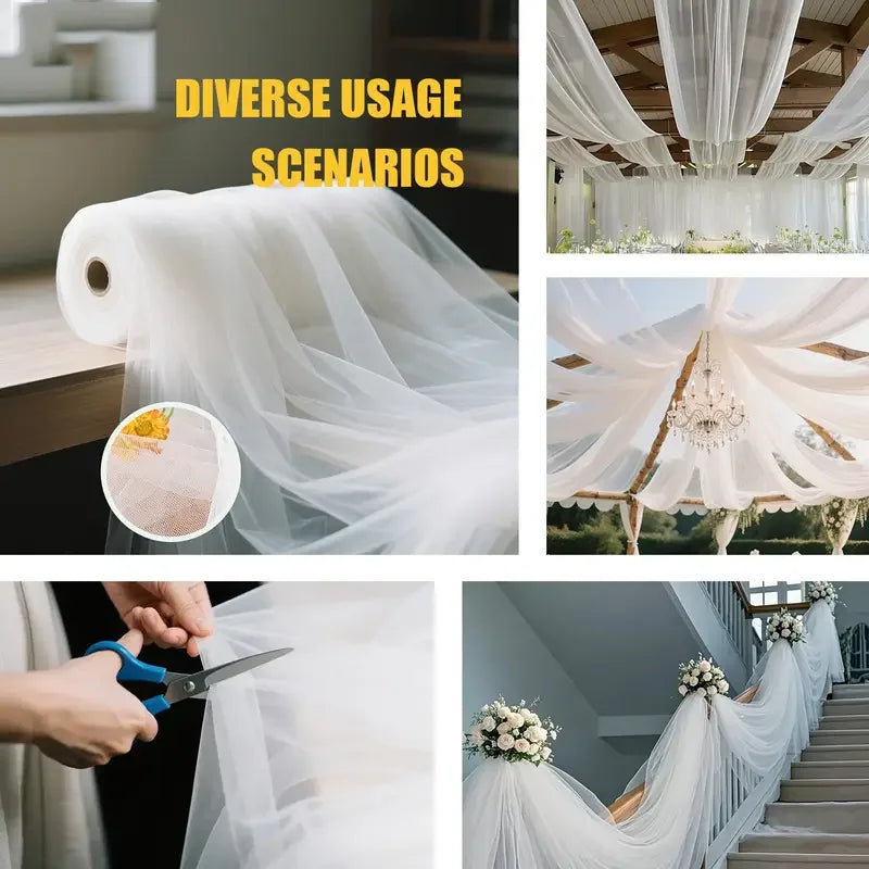tulle transparent finement tissé beige blanc vert clair decoratif impermeable 160cm large