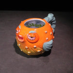 tasse poisson globe orange jaune bleu texturée oeil fatigué 600ml cartoon festive