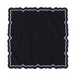 serviettes table carrées coton lin brodé motif floral rose clair vert classiques