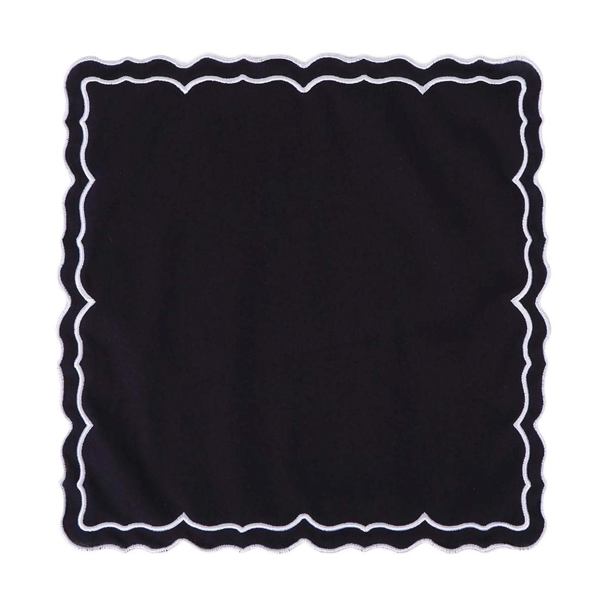 serviettes table carrées coton lin brodé motif floral rose clair vert classiques