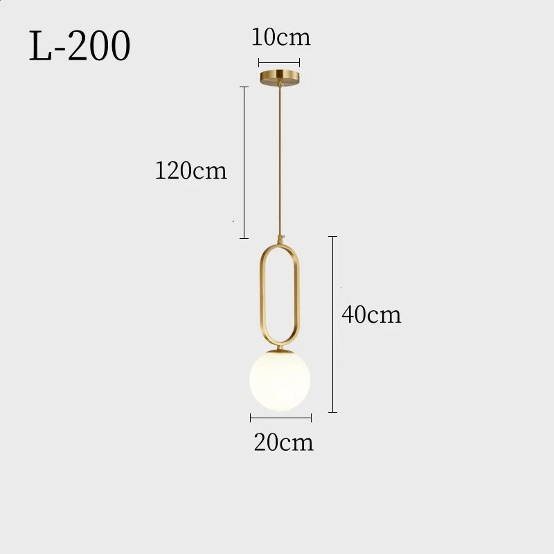 suspension lumineuse moderne sphérique blanche dorée minimaliste chambre salonhôtel