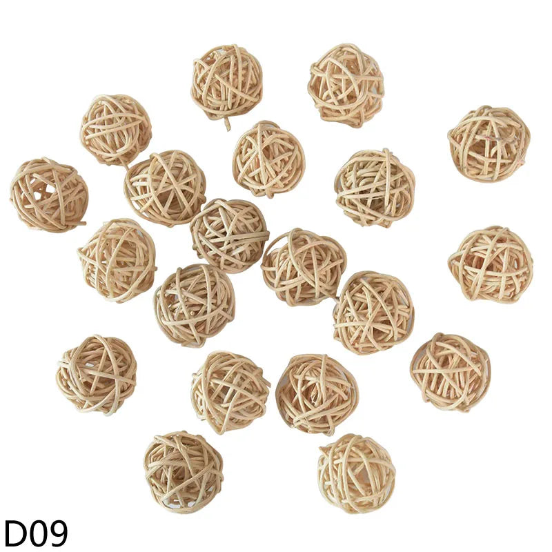 décoration intérieure boules rotin artificielles couleur rouge jaune vert rose blanc noir