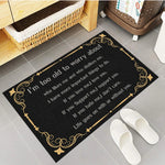 tapis d'entrée antidérapant résistant antibactéries ornementation dorée noir or classique salon porte sol