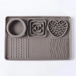 assiette chien moderne assortiment motifs vert pastel gris rose imperméable silicone