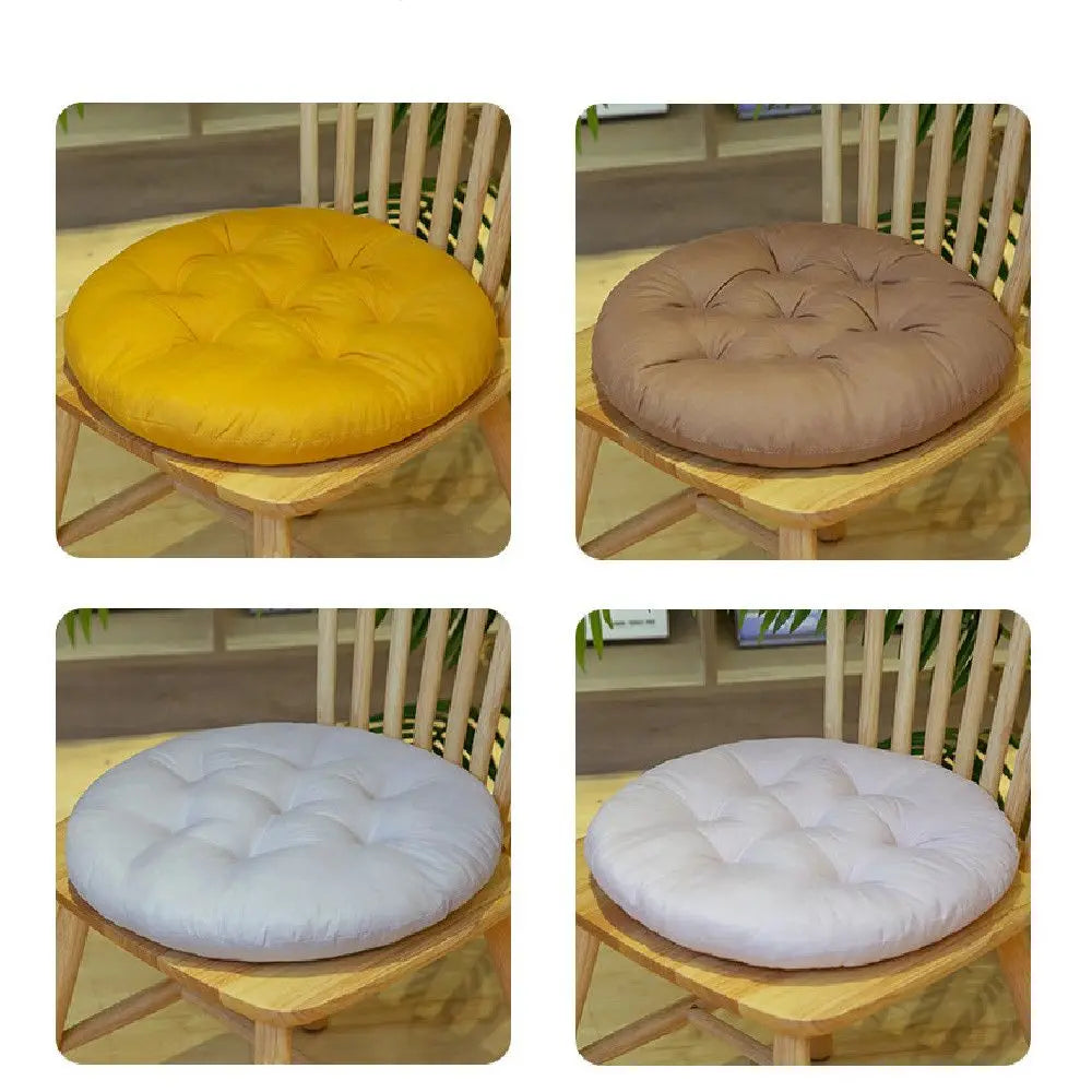 coussin rond épais anti dérapant imperméable coton polyester moderne lavable bleu gris rose camel