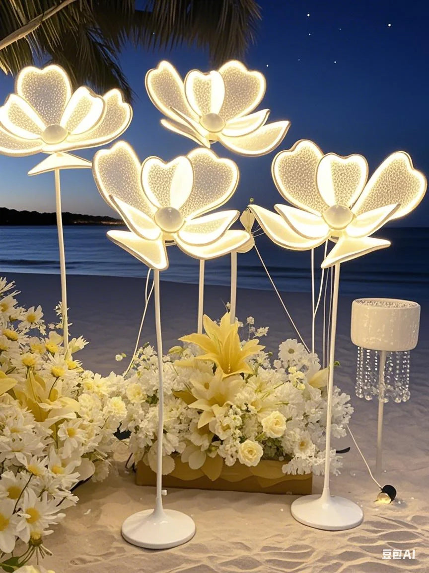 décoration festive fleurs artificielles lumineuses soie semi translucide intérieure romantique