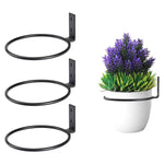 support mural pots fleurs noir rond lisse moderne vis noires expansion tubesextérieurintérieur