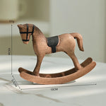 chevaux bascule bois rouge vintage ornements décoratifs intérieur rustique statuettes portables déco table