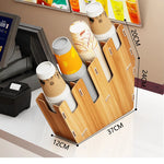 support tasse bambou bois naturel accessoires bar salon thé moderne