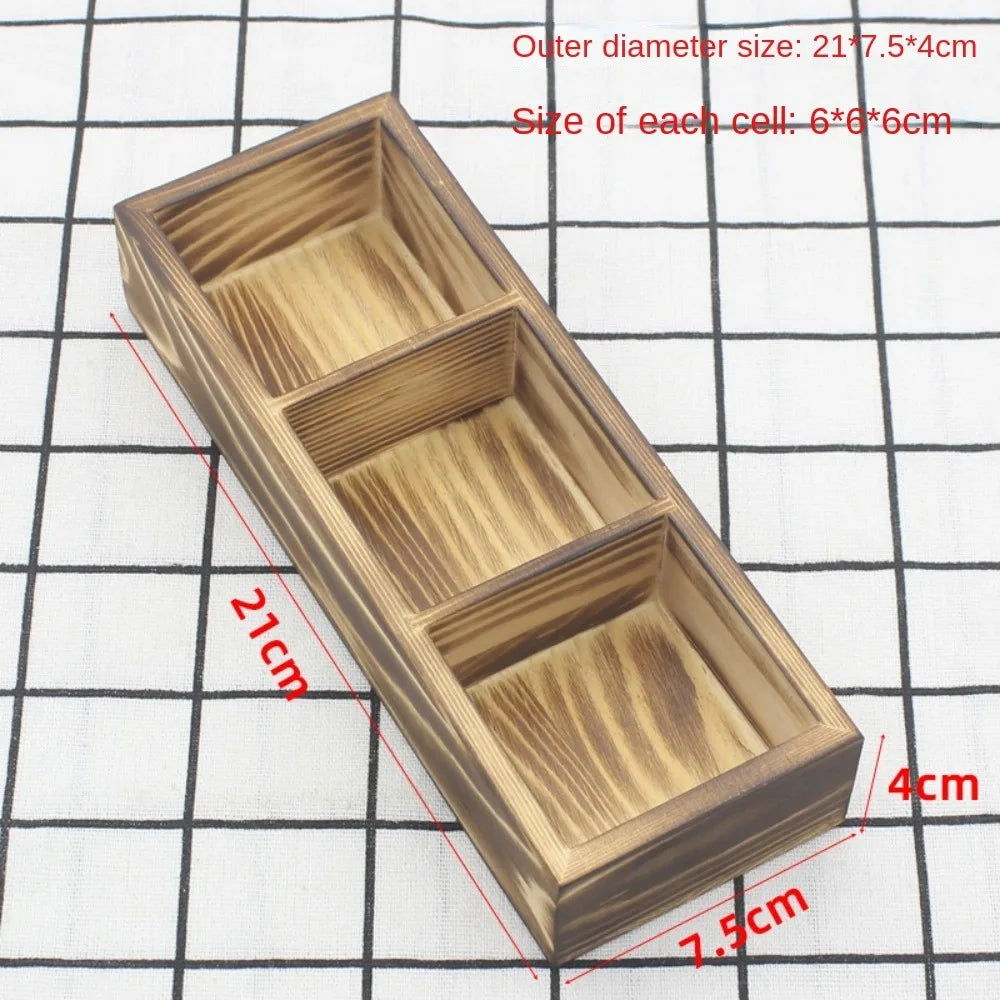 boîtes compartiments bois naturel minimaliste compartiments divisés grain bois rangement rustique tri articles divers
