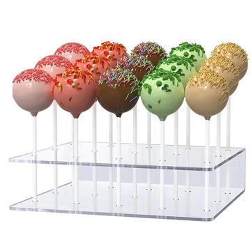 présentation transparente acrylique cake pops lollipops mariage anniversaire noël décoration pâtisseries fleurs ballons guirlandes