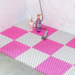 tapis bain imperméable anti dérapant bleu blanc rose vert orange violet losange moderne minimaliste