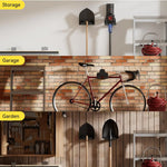 support mural outil jardin noir moderne vissage tondeuse aspirateur bêche drill haltère