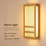 applique murale bois japonaise zen éclairage salon chambre semi translucide LED