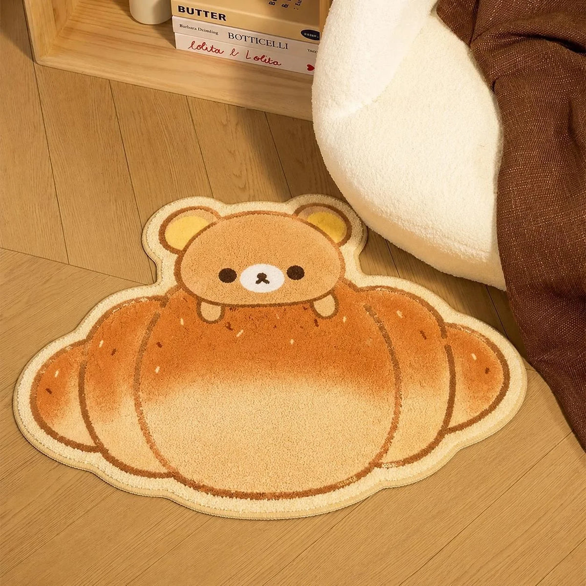 tapis décoration kawaii ours mignon pelucheux antidérapant intérieur maison salle bain chambre entrée