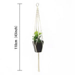 support plante suspendue macramé boho panier blanc noeuds réguliers artisanal pot fleuri