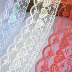 ruban dentelle mariage bleu clair blanc rouge rose pâle coeurs fleurs transparent classique��