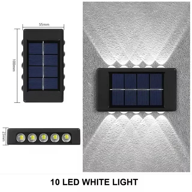 lumière solaire led extérieure étanche ip65 10led blanc chaud moderne fonctionnelle interrupteur on off