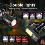 lampe frontale led rechargeable étanche mode chasse pêche randonnée camping ultrabrillante