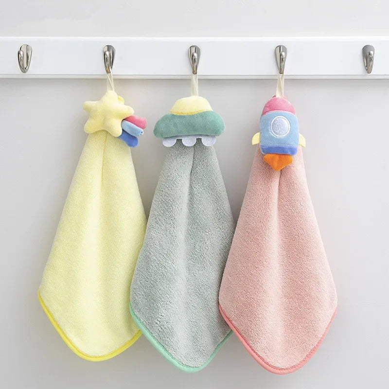 serviettes microfibre motif étoile fusée moderne enfants douces rapide absorbantes brosse thermomètre