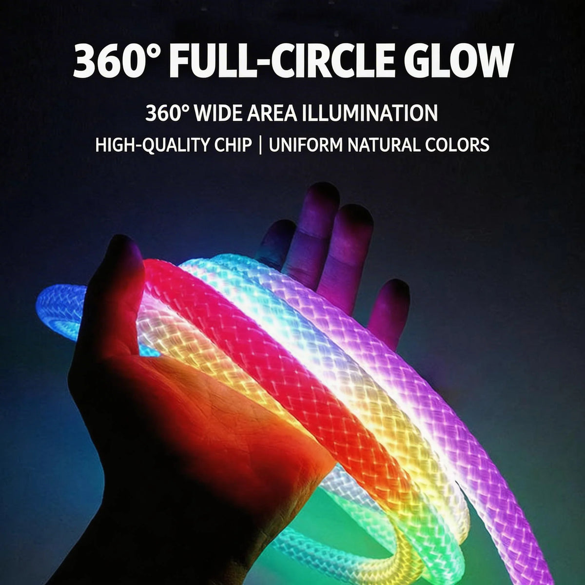ruban led multicolore maille moderne 360 degrés flexible étanche 1m 2m 3m 4m 5m