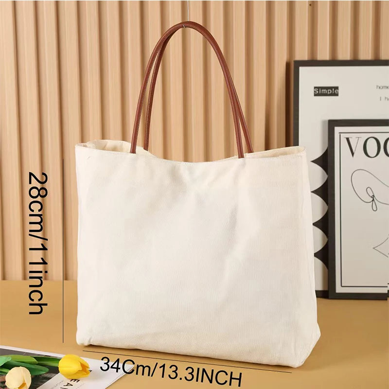 sac main tote bag toile coton beige clair moderne portable