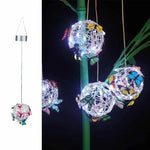 boule lumineuse décorative moderne transparente papillons colorés extérieur led autoinstallation jardin