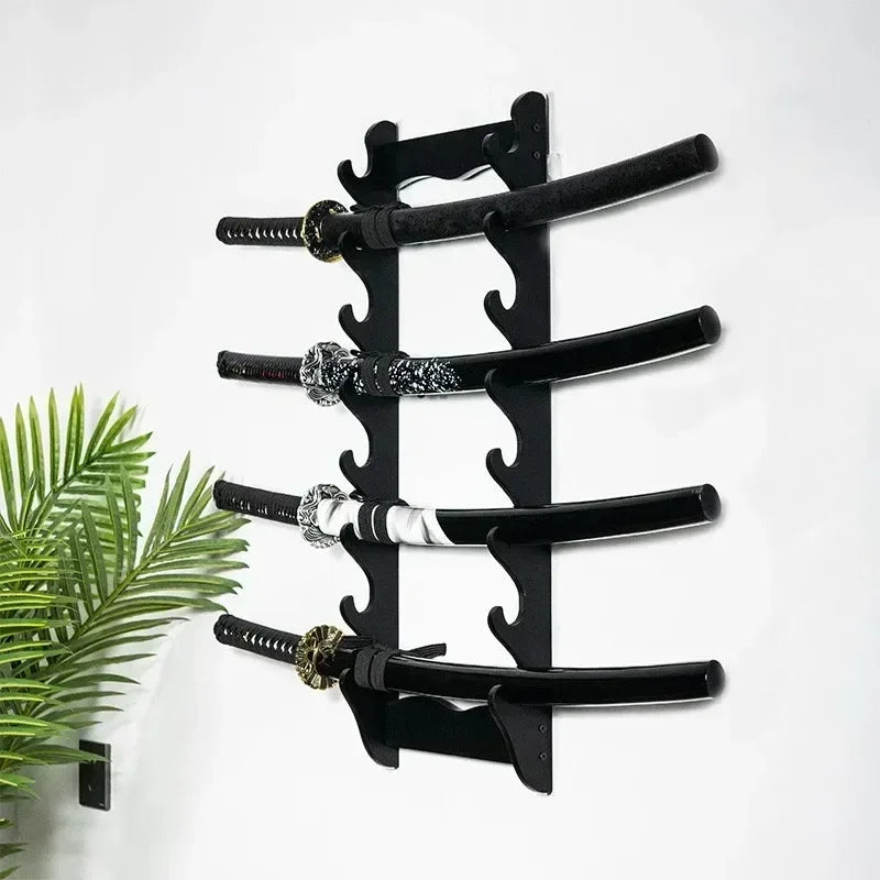 présentoir épées katana bois murales niveaux display sabres samouraï classic